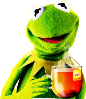 Kermit Tea Meme PNG image