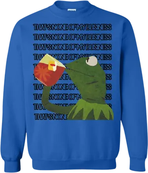 Kermit Tea Meme Sweatshirt PNG image