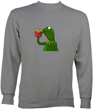 Kermit Tea Sipping Sweatshirt.png PNG image