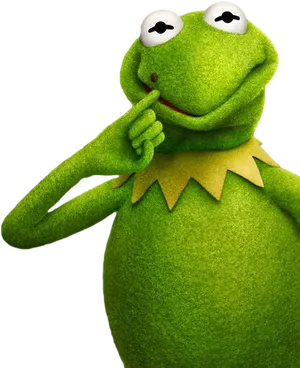 Kermit The Thinker PNG image