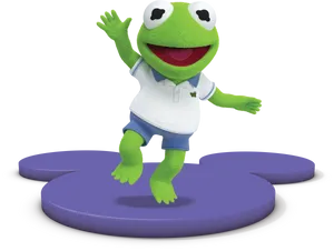 Kermit Waving Happily PNG image