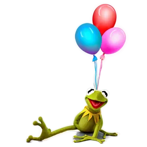 Kermit With Balloons Png 90 PNG image