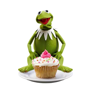 Kermit With Cupcake Png 05232024 PNG image