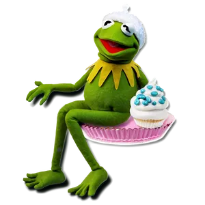 Kermit With Cupcake Png Jay PNG image