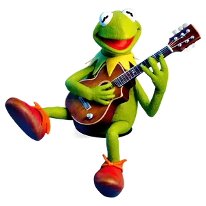 Kermit With Guitar Png 05232024 PNG image
