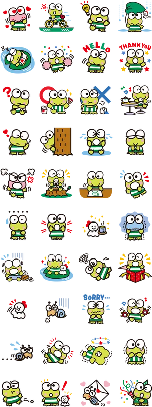 Keroppi Emoticons Collection.png PNG image