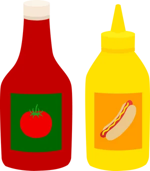 Ketchupand Mustard Bottles PNG image