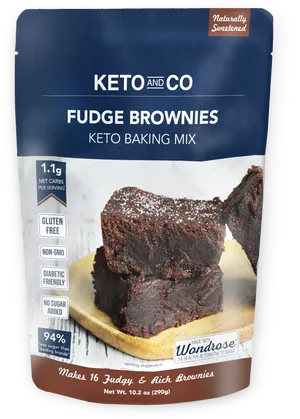 Keto Fudge Brownie Mix Package PNG image