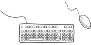 Keyboardand Mouse Silhouette
