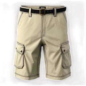 Khaki Cargo Shorts Png 06282024 PNG image