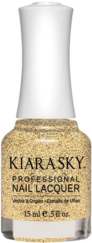 Kiara Sky Gold Glitter Nail Polish PNG