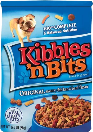 Kibblesn Bits Dog Food Package PNG image