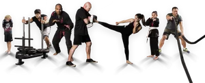 Kickboxing Training Session Diversity PNG image