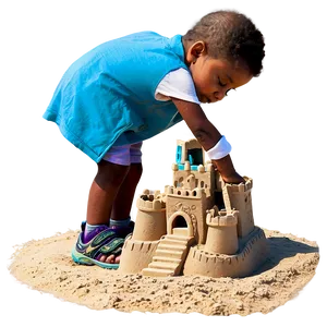 Kid Building Sandcastle PNG 54