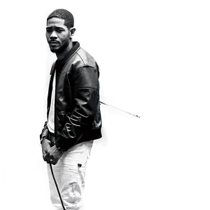 Kid Cudi In Black And White Png 06242024 PNG image