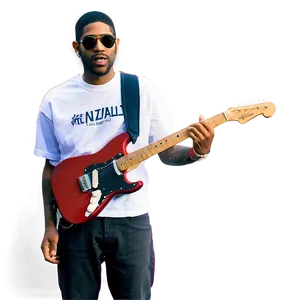 Kid Cudi With Guitar PNG 17