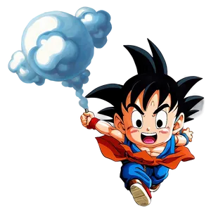 Kid Goku Flying Nimbus PNG 04292024
