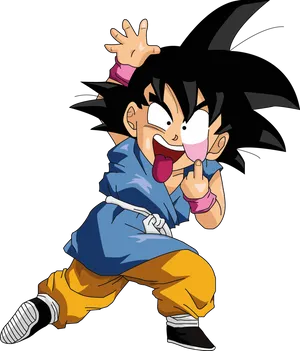 Kid Goku Playful Pose