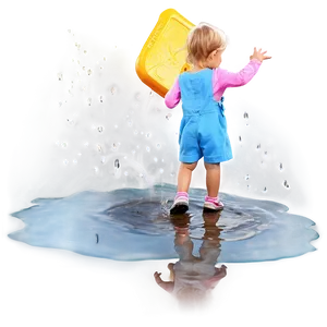 Kid Jumping In Puddle PNG 05242024