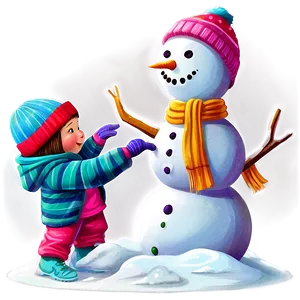 Kid Making Snowman PNG 26 PNG
