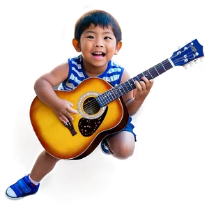 Kid Playing Guitar PNG Nkf84