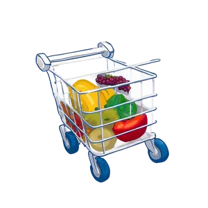 Kid's Grocery Cart PNG 06282024