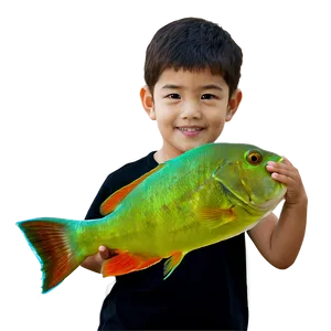 Kid With Aquarium Fish PNG 05242024 PNG