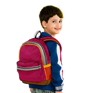 Kid With Backpack PNG Lek97