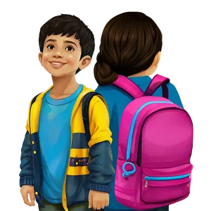 Kid With Book Bag PNG Nox PNG