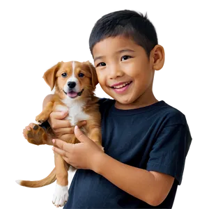 Kid With Puppy PNG 05242024