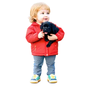 Kid With Puppy PNG 38