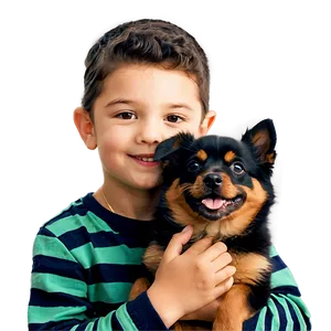 Kid With Puppy PNG Apc84