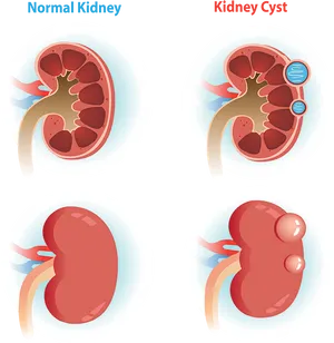Kidney Health Comparison Illustration PNG image