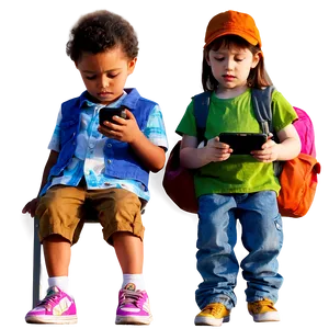 Kids And Smartphones PNG Onm
