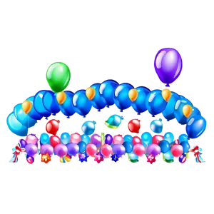 Kids Birthday Balloon Garland PNG 06282024 PNG