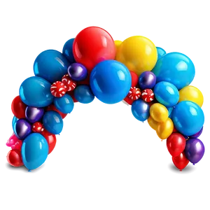 Kids Birthday Balloon Garland PNG 06282024