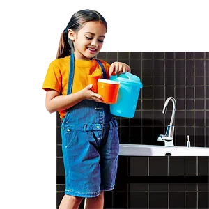 Kids Hand Washing Cartoon PNG Nlx19