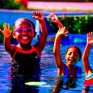 Kids Learning To Swim Png 06262024 PNG image