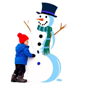 Kids Making Snowman PNG 80