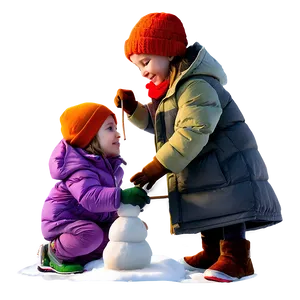 Kids Making Snowman Png Txf PNG image