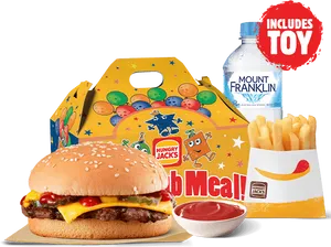 Kids Meal With Toyand Burger PNG