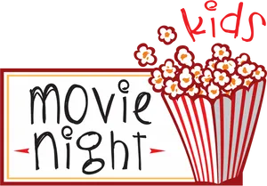 Kids Movie Night Poster PNG image