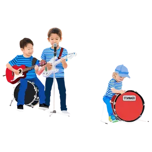 Kids Music Band Playing PNG Too4 PNG