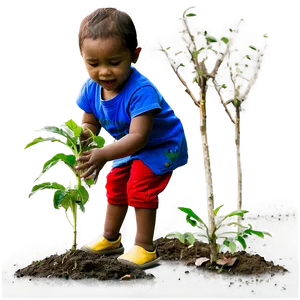 Kids Planting Trees PNG Uwp16