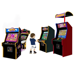 Kids Playing Arcade Games PNG Gpk