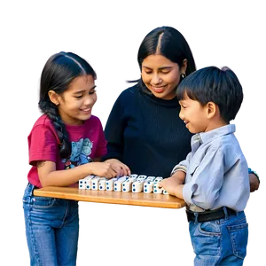 Kids Playing Dominoes PNG Mia PNG