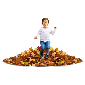 Kids Playing In Leaves PNG Kfn