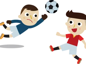 Kids Playing Soccer Cartoon PNG image