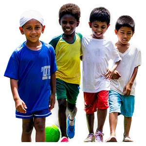 Kids Playing Soccer PNG 94