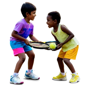 Kids Playing Tennis PNG Syq PNG